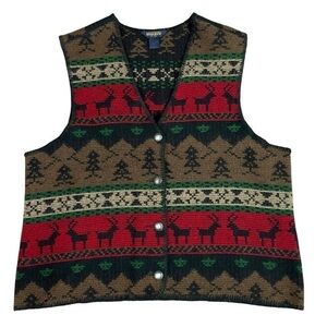 Vintage Woolrich Wool Sweater Vest Women’s XL Southwestern